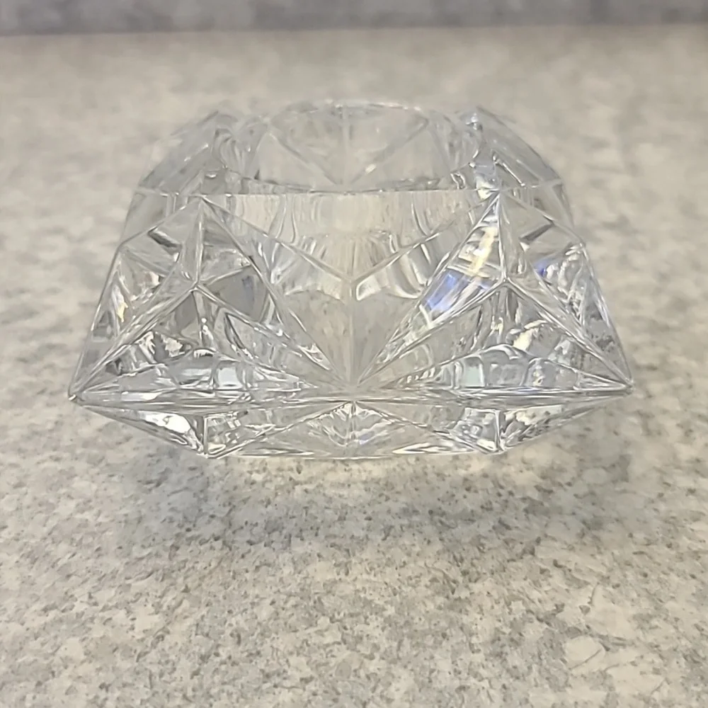 Chunky Heavy LCrystal Square Candle Holder